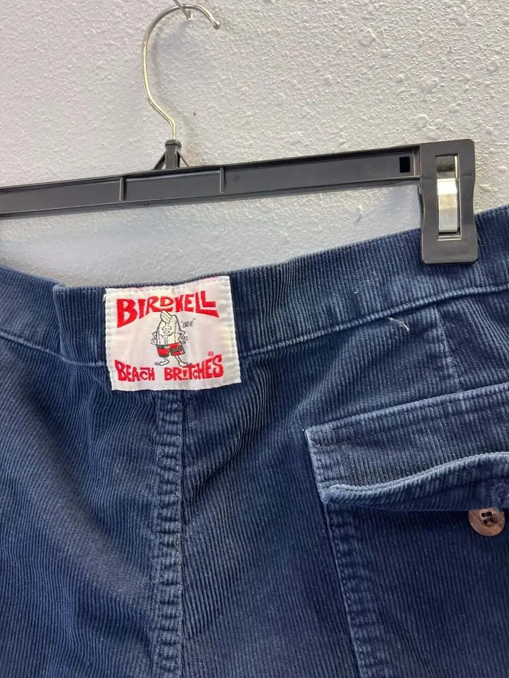 Vintage Birdwell Beach Britches Corduroy Shorts Mens 35 Navy Blue Surf USA 0336